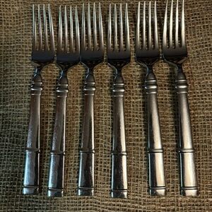 Ralph Lauren Montgomery Stainless Steel Flatware Dinner Fork (6)